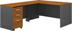 Bush Business Furniture Series C 60W L Shaped Desk with 3 Drawer Mobile File Cabinet in Mahogany - Grand Goldman