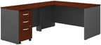 Bush Business Furniture Series C 60W L Shaped Desk with 3 Drawer Mobile File Cabinet in Mahogany - Grand Goldman