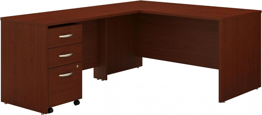 Bush Business Furniture Series C 60W L Shaped Desk with 3 Drawer Mobile File Cabinet in Mahogany - Grand Goldman