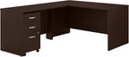 Bush Business Furniture Series C 60W L Shaped Desk with 3 Drawer Mobile File Cabinet in Mahogany - Grand Goldman
