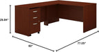 Bush Business Furniture Series C 60W L Shaped Desk with 3 Drawer Mobile File Cabinet in Mahogany - Grand Goldman