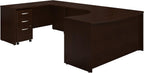 Bush Business Furniture Series C 60W Left Handed Bow Front U Shaped Desk with Mobile File Cabinet in Mocha Cherry - Grand Goldman