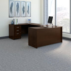 Bush Business Furniture Series C 60W Left Handed Bow Front U Shaped Desk with Mobile File Cabinet in Mocha Cherry - Grand Goldman