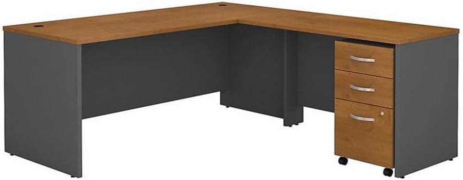 Bush Business Furniture Series C 72W L Shaped Desk with 48W Return and Mobile File Cabinet in Mahogany - Grand Goldman