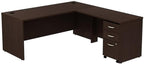 Bush Business Furniture Series C 72W L Shaped Desk with 48W Return and Mobile File Cabinet in Mahogany - Grand Goldman