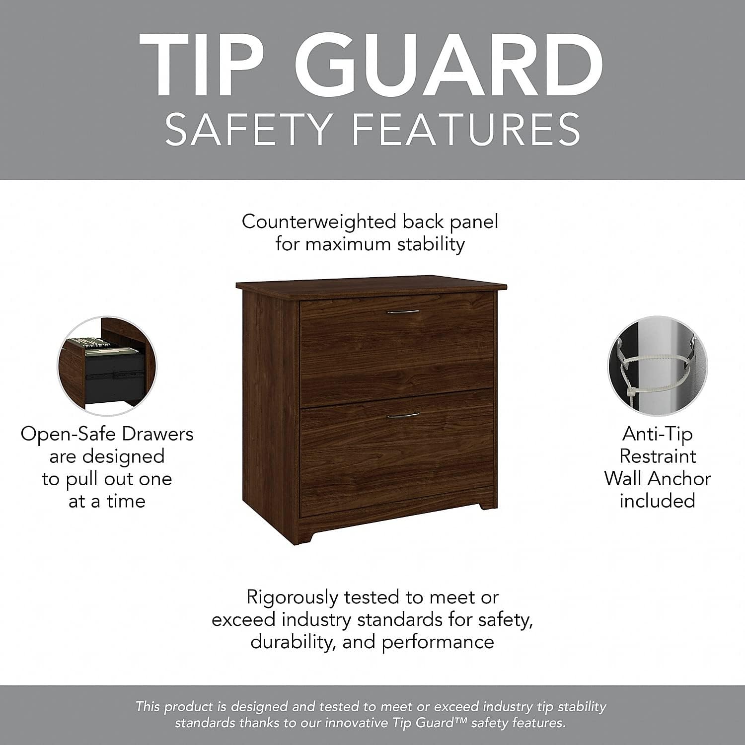 Bush Furniture L Shaped Desk with Hutch, 5 Shelf Bookcase and Lateral File Cabinet | Cabot Collection Corner Computer Table with Storage and Bookshelf | 60Wx23DX37W - Grand Goldman