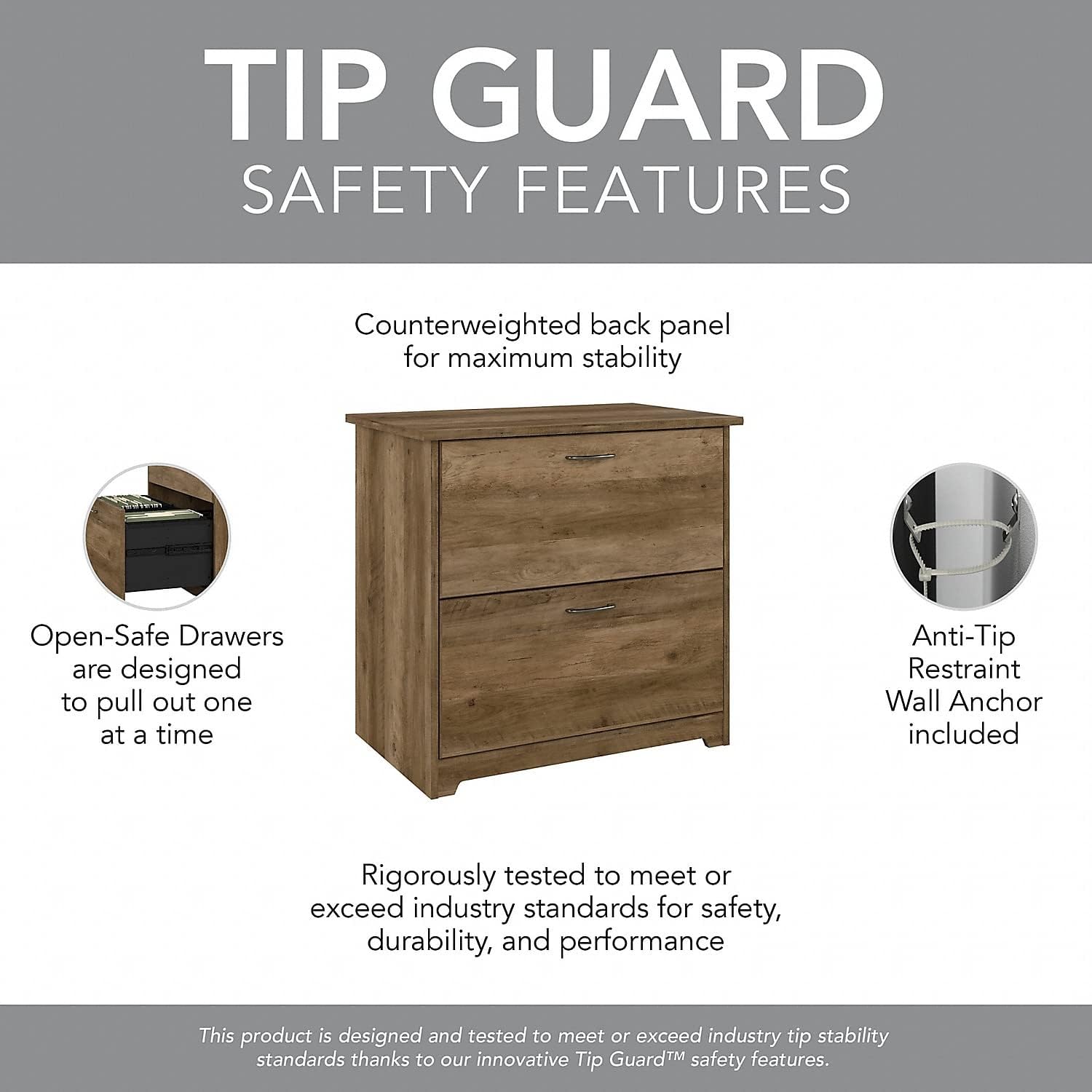 Bush Furniture L Shaped Desk with Hutch, 5 Shelf Bookcase and Lateral File Cabinet | Cabot Collection Corner Computer Table with Storage and Bookshelf | 60Wx23DX37W - Grand Goldman