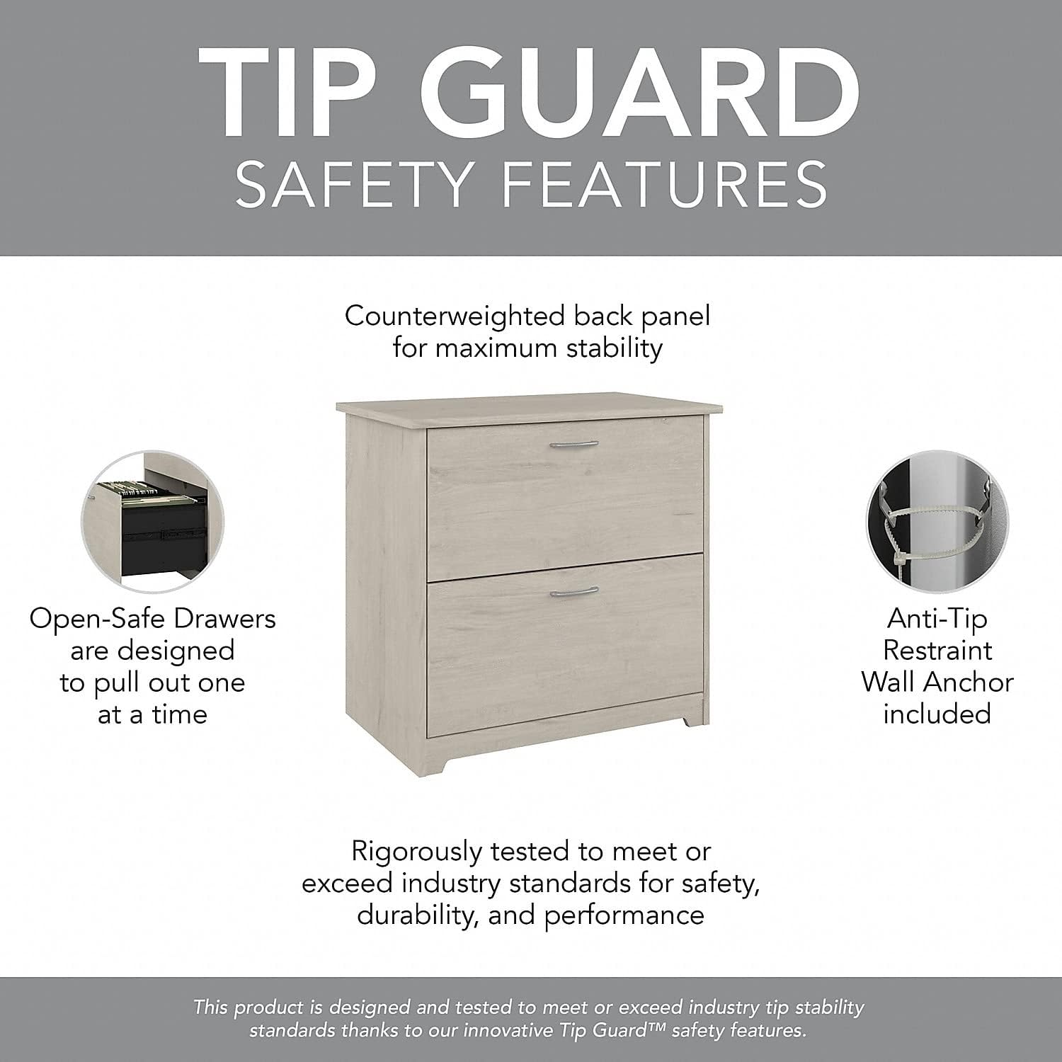 Bush Furniture L Shaped Desk with Hutch, 5 Shelf Bookcase and Lateral File Cabinet | Cabot Collection Corner Computer Table with Storage and Bookshelf | 60Wx23DX37W - Grand Goldman