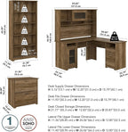 Bush Furniture L Shaped Desk with Hutch, 5 Shelf Bookcase and Lateral File Cabinet | Cabot Collection Corner Computer Table with Storage and Bookshelf | 60Wx23DX37W - Grand Goldman