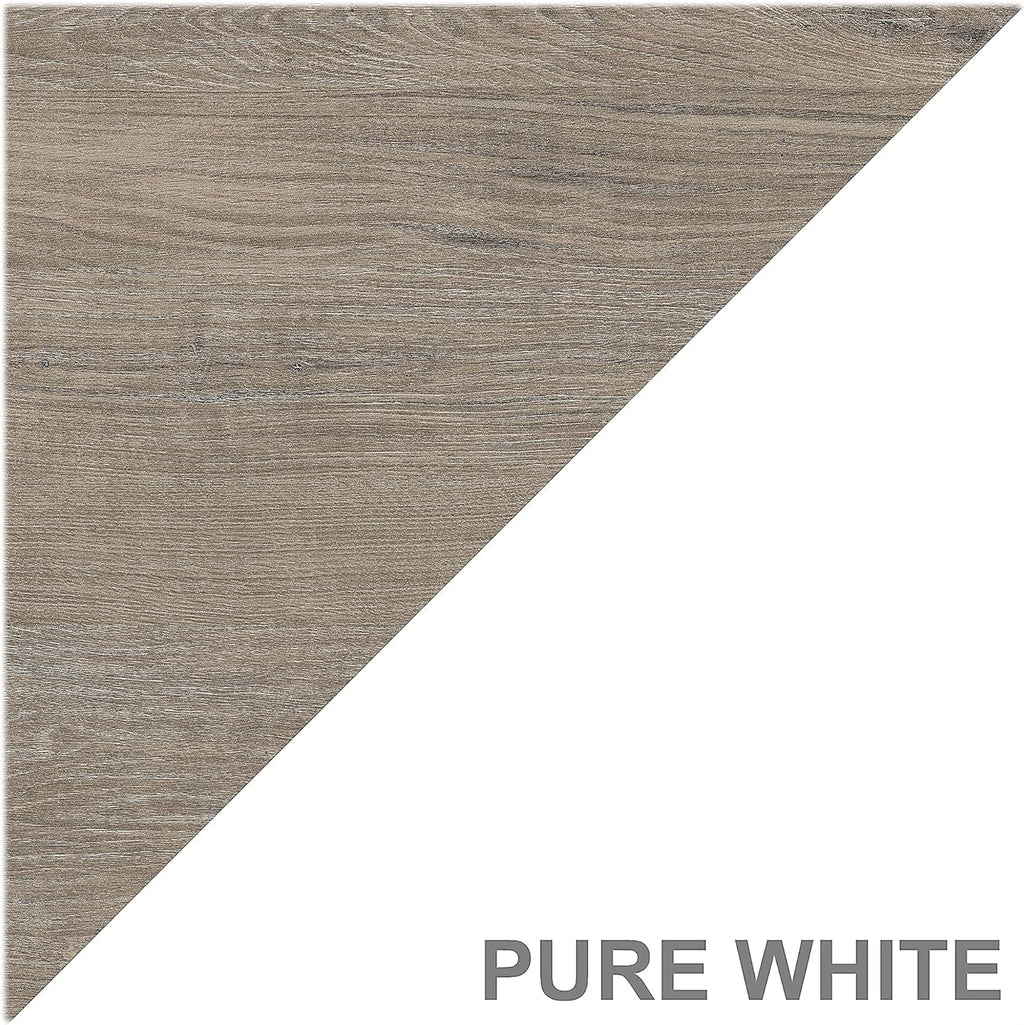 Bush Furniture Salinas 60W L Shaped Desk with Hutch, Lateral File Cabinet and 5 Shelf Bookcase in Antique White - Grand Goldman