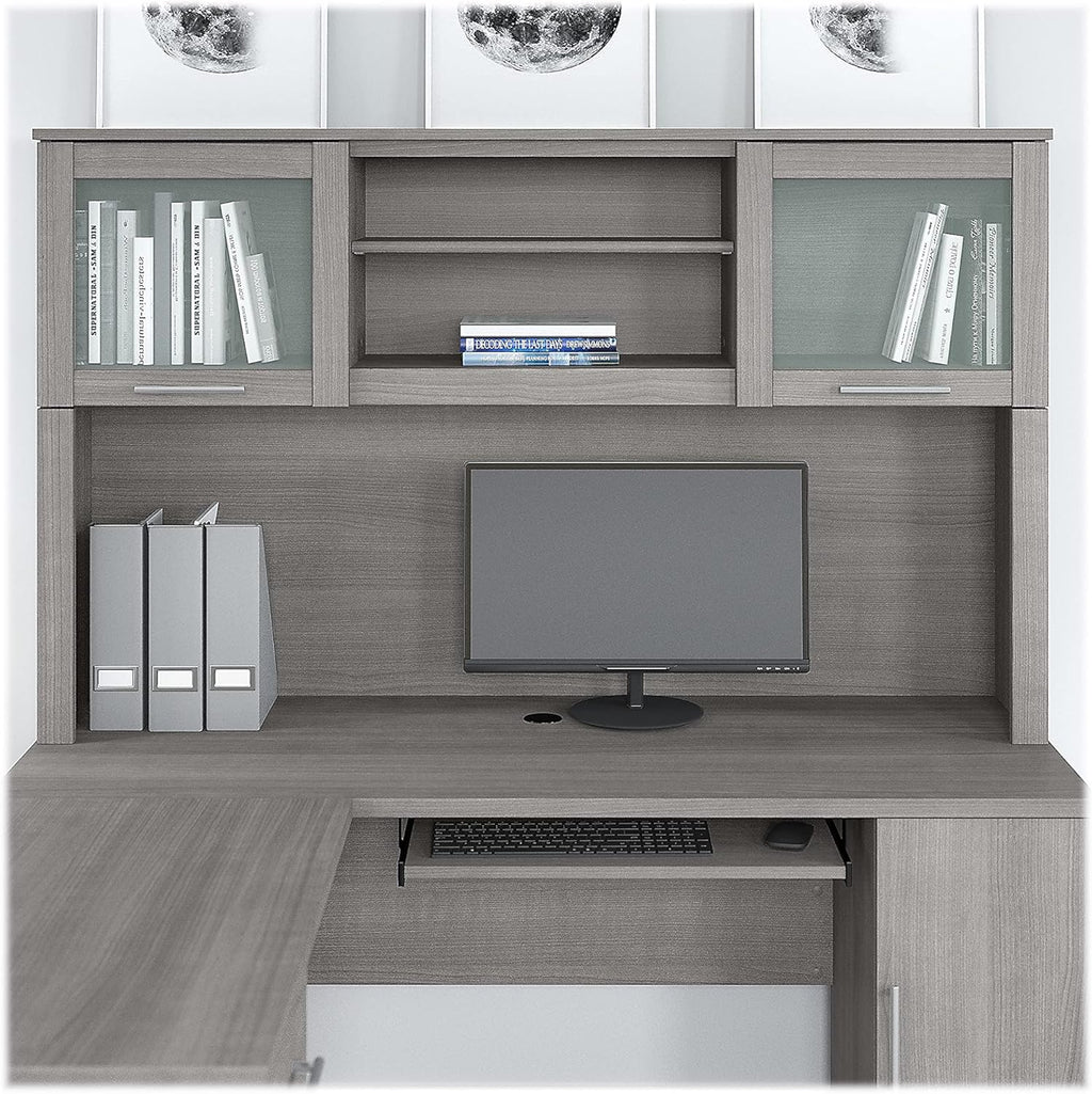 Bush Furniture Somerset 60W Desk Hutch in Platinum Gray - Grand Goldman