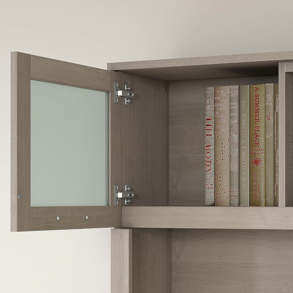 Bush Furniture Somerset 60W Desk Hutch in Platinum Gray - Grand Goldman