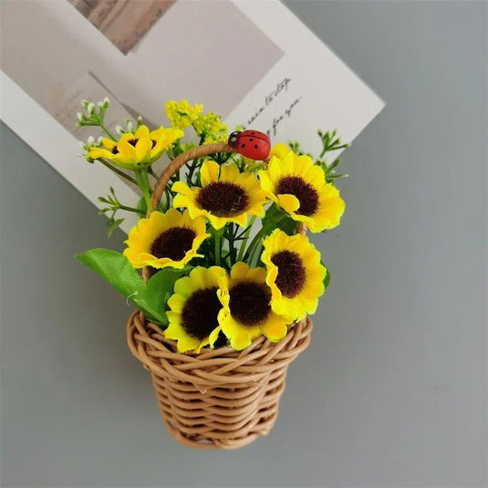 Buy 3 Get 1 Flower Basket Fridge Magnets DIY Gaily Decorated Basket for Refrigerator Magnetic Stickers fabrics Flower Home Decor - Grand Goldman