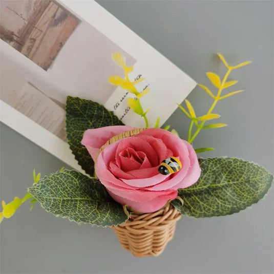 Buy 3 Get 1 Flower Basket Fridge Magnets DIY Gaily Decorated Basket for Refrigerator Magnetic Stickers fabrics Flower Home Decor - Grand Goldman