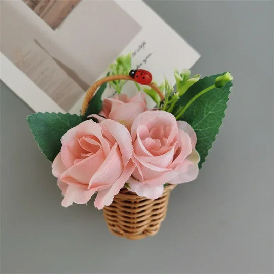 Buy 3 Get 1 Flower Basket Fridge Magnets DIY Gaily Decorated Basket for Refrigerator Magnetic Stickers fabrics Flower Home Decor - Grand Goldman