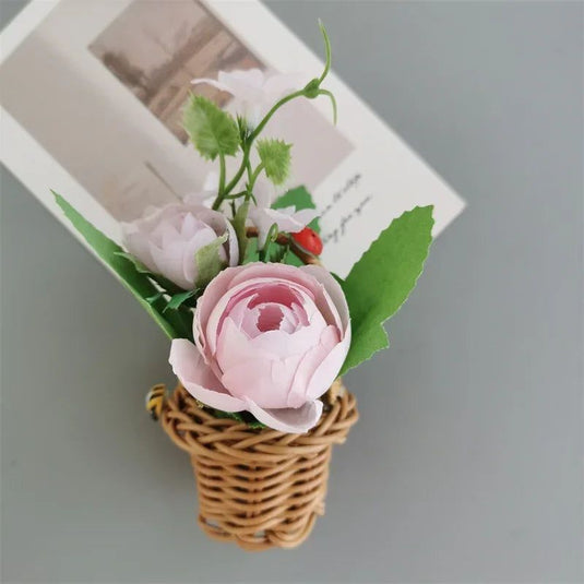 Buy 3 Get 1 Flower Basket Fridge Magnets DIY Gaily Decorated Basket for Refrigerator Magnetic Stickers fabrics Flower Home Decor - Grand Goldman