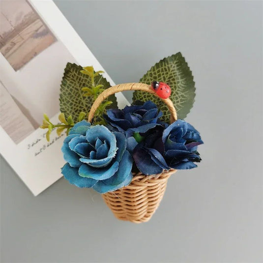 Buy 3 Get 1 Flower Basket Fridge Magnets DIY Gaily Decorated Basket for Refrigerator Magnetic Stickers fabrics Flower Home Decor - Grand Goldman