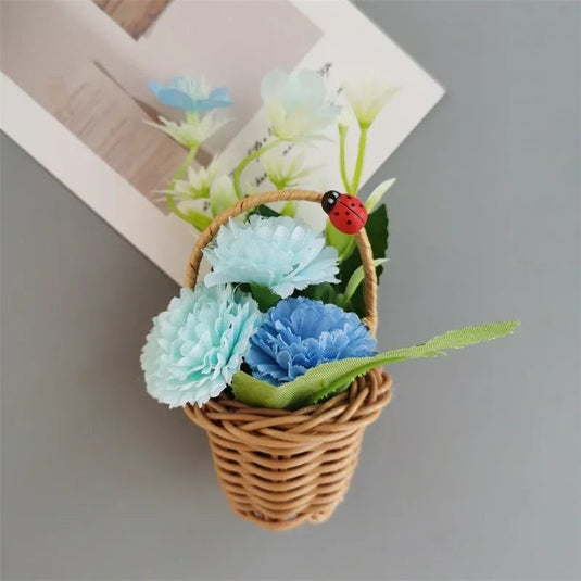 Buy 3 Get 1 Flower Basket Fridge Magnets DIY Gaily Decorated Basket for Refrigerator Magnetic Stickers fabrics Flower Home Decor - Grand Goldman