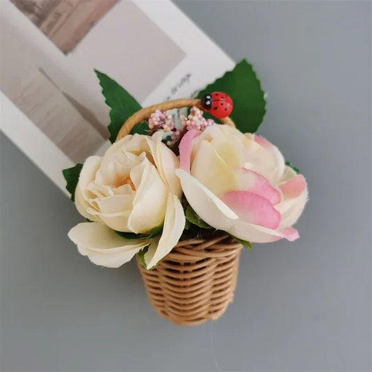 Buy 3 Get 1 Flower Basket Fridge Magnets DIY Gaily Decorated Basket for Refrigerator Magnetic Stickers fabrics Flower Home Decor - Grand Goldman