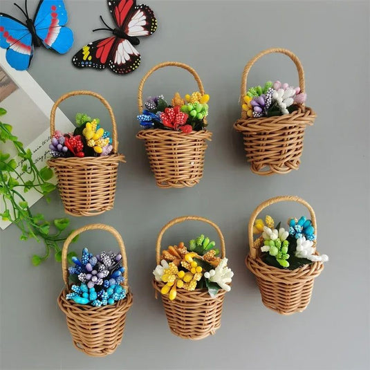 Buy 3 Get 1 Flower Basket Fridge Magnets Fake Flower Magnetic Refrigerator Decor DIY Family Garden Decoration Fridge Sticker - Grand Goldman