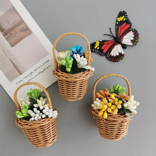 Buy 3 Get 1 Flower Basket Fridge Magnets Fake Flower Magnetic Refrigerator Decor DIY Family Garden Decoration Fridge Sticker - Grand Goldman