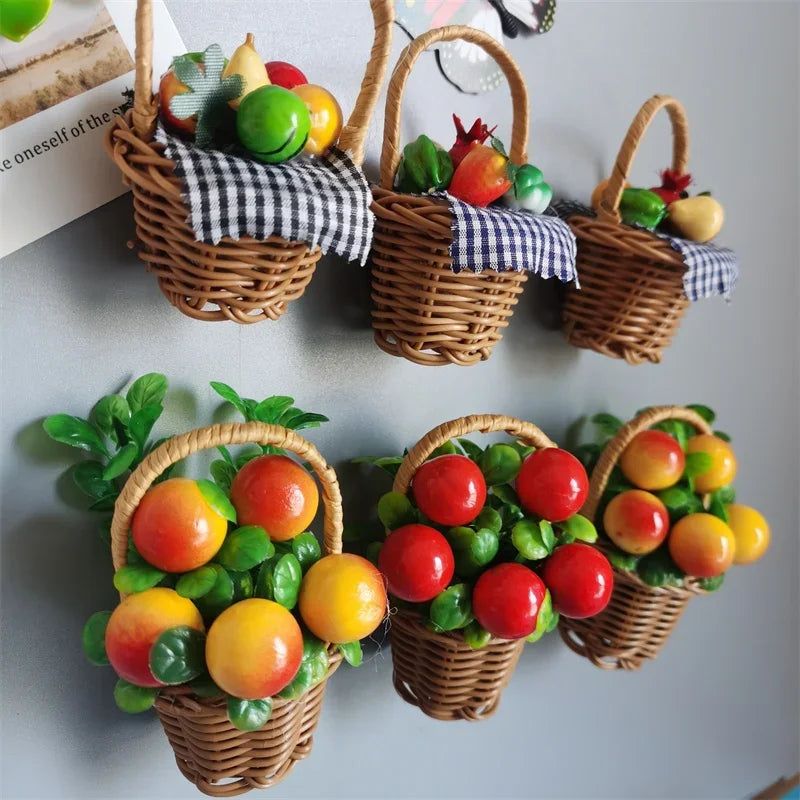 Buy 3 Get 1 Garden Basket Decoration Fridge Magnet Fruit Hamper Flower Basket Kitchen Decorate Magnetic Sticker Home Decor - Grand Goldman