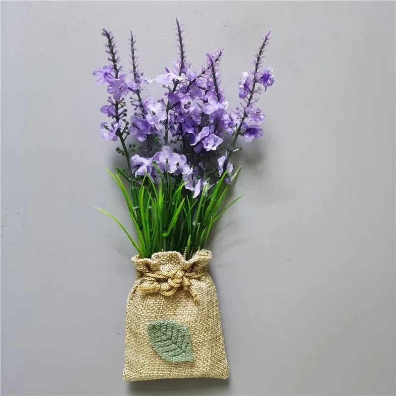 Buy 3 Get 1 Handmade Purple Lavender Artificial Flower with Linen Bag for Fridge Decoration Fake Flowers Magnetic Stickers decor - Grand Goldman