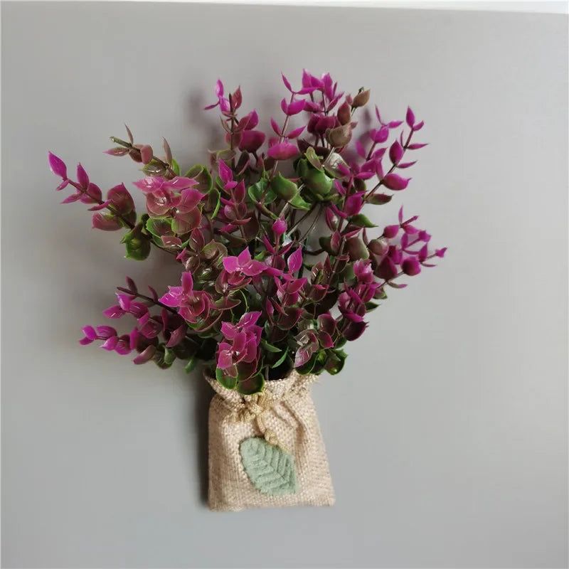 Buy 3 Get 1 Handmade Purple Lavender Artificial Flower with Linen Bag for Fridge Decoration Fake Flowers Magnetic Stickers decor - Grand Goldman