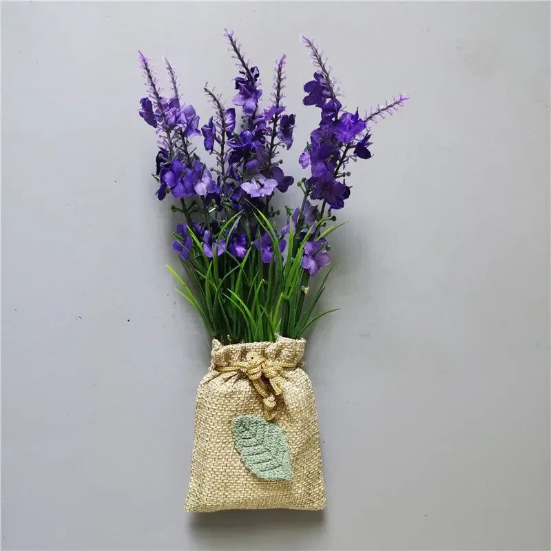 Buy 3 Get 1 Handmade Purple Lavender Artificial Flower with Linen Bag for Fridge Decoration Fake Flowers Magnetic Stickers decor - Grand Goldman