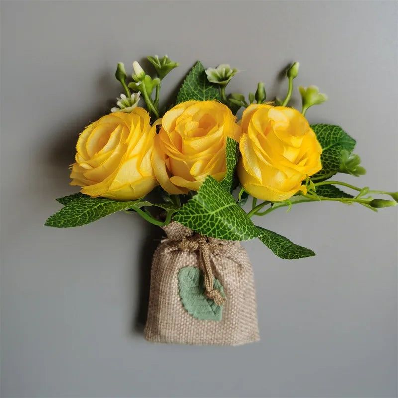 Buy 3 Get 1 Handmade Purple Lavender Artificial Flower with Linen Bag for Fridge Decoration Fake Flowers Magnetic Stickers decor - Grand Goldman