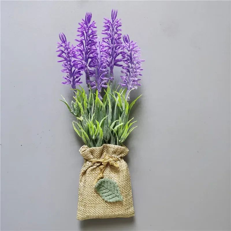 Buy 3 Get 1 Handmade Purple Lavender Artificial Flower with Linen Bag for Fridge Decoration Fake Flowers Magnetic Stickers decor - Grand Goldman