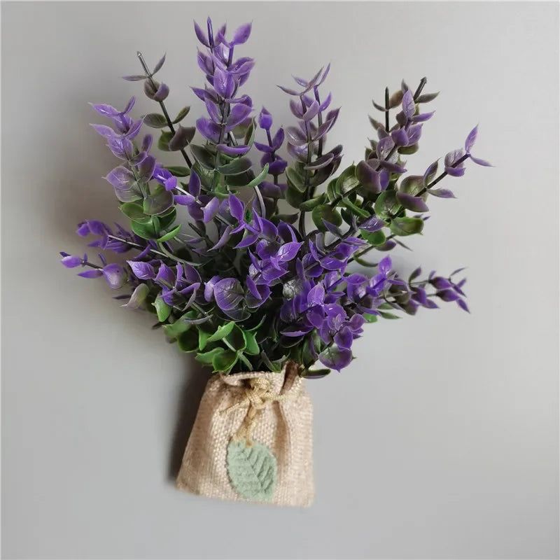 Buy 3 Get 1 Handmade Purple Lavender Artificial Flower with Linen Bag for Fridge Decoration Fake Flowers Magnetic Stickers decor - Grand Goldman