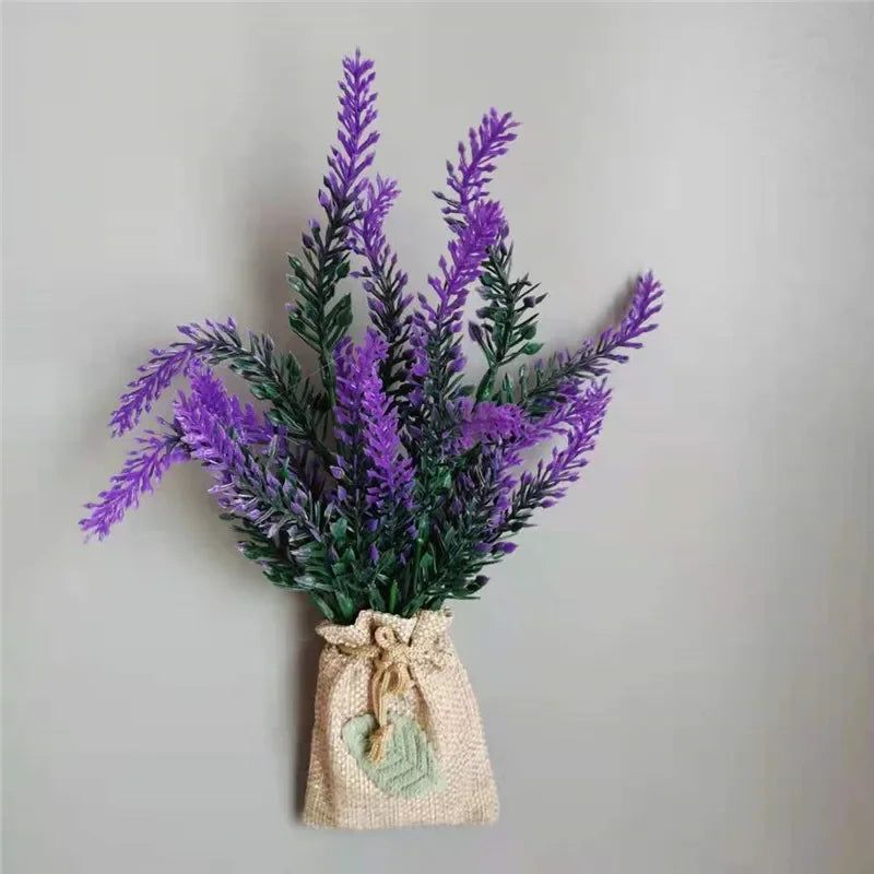 Buy 3 Get 1 Handmade Purple Lavender Artificial Flower with Linen Bag for Fridge Decoration Fake Flowers Magnetic Stickers decor - Grand Goldman