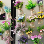 Buy 3 Get 1 Linen Bag Artificial Flower Magnetic Stickers DIY Simulation Flower Refrigerator Magnet Kitchen Home Decoration Gift - Grand Goldman