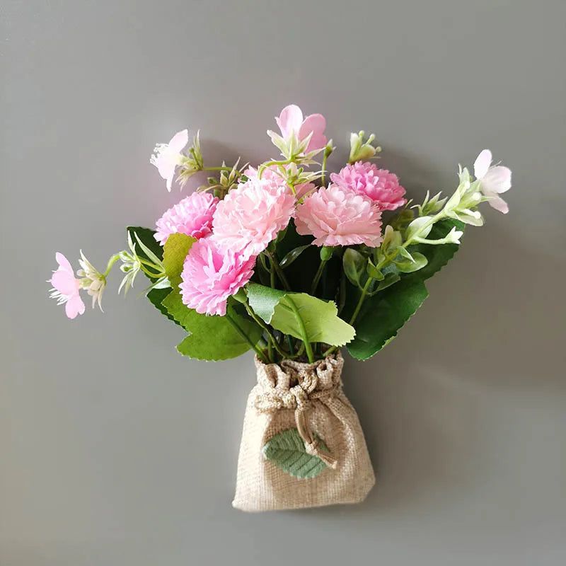 Buy 3 Get 1 Linen Bag Artificial Flower Magnetic Stickers DIY Simulation Flower Refrigerator Magnet Kitchen Home Decoration Gift - Grand Goldman