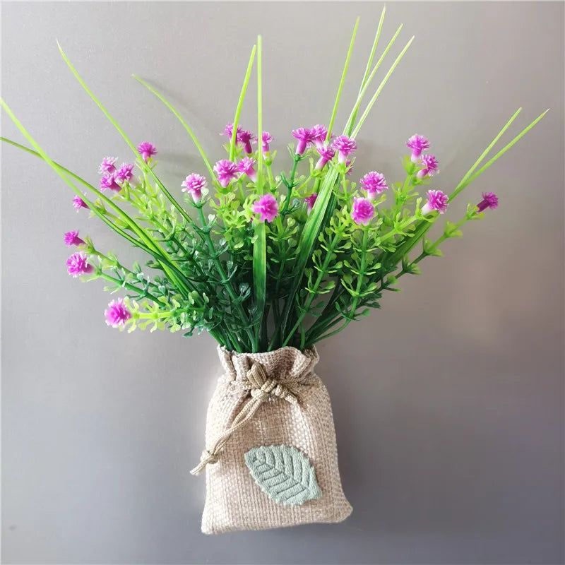 Buy 3 Get 1 Linen Bag Artificial Flower Magnetic Stickers DIY Simulation Flower Refrigerator Magnet Kitchen Home Decoration Gift - Grand Goldman
