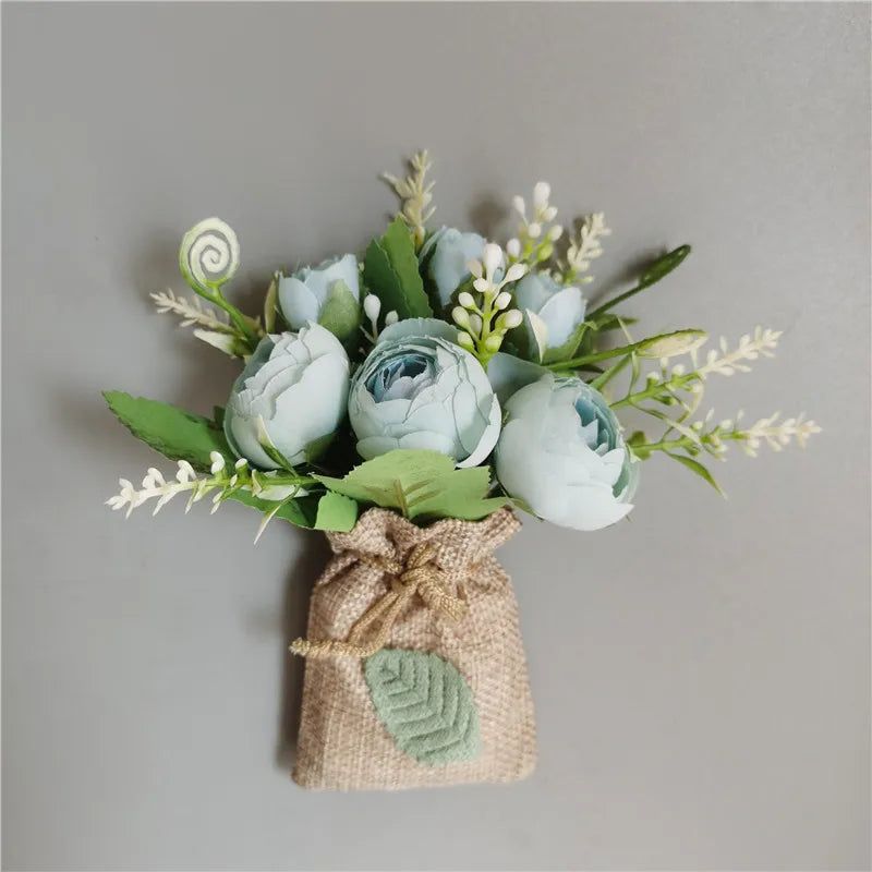 Buy 3 Get 1 Linen Bag Artificial Flower Magnetic Stickers DIY Simulation Flower Refrigerator Magnet Kitchen Home Decoration Gift - Grand Goldman