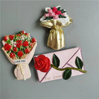 Buy 5 Get 1 3D Cute Fridge Magnets Kawaii Rose Sunflower Thank You Miss You Flower Bless You Simulate Succulent Plants Stickers - Grand Goldman
