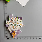 Buy 5 Get 1 3D Cute Fridge Magnets Kawaii Rose Sunflower Thank You Miss You Flower Bless You Simulate Succulent Plants Stickers - Grand Goldman