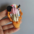 Buy 5 Get 1 3D Simulation Food Cute Cone Ice Cream Choc-ice Resin Refrigerator Magnet Sweetmeats Wholesale Production - Grand Goldman