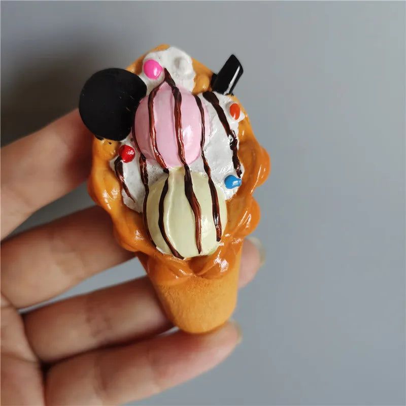 Buy 5 Get 1 3D Simulation Food Cute Cone Ice Cream Choc-ice Resin Refrigerator Magnet Sweetmeats Wholesale Production - Grand Goldman