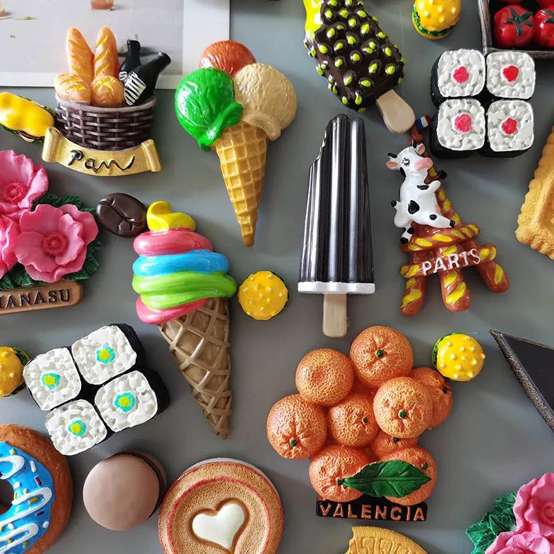 Buy 5 Get 1 3D Simulation Food Cute Cone Ice Cream Choc-ice Resin Refrigerator Magnet Sweetmeats Wholesale Production - Grand Goldman