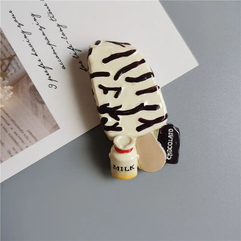Buy 5 Get 1 3D Simulation Food Cute Cone Ice Cream Choc-ice Resin Refrigerator Magnet Sweetmeats Wholesale Production - Grand Goldman