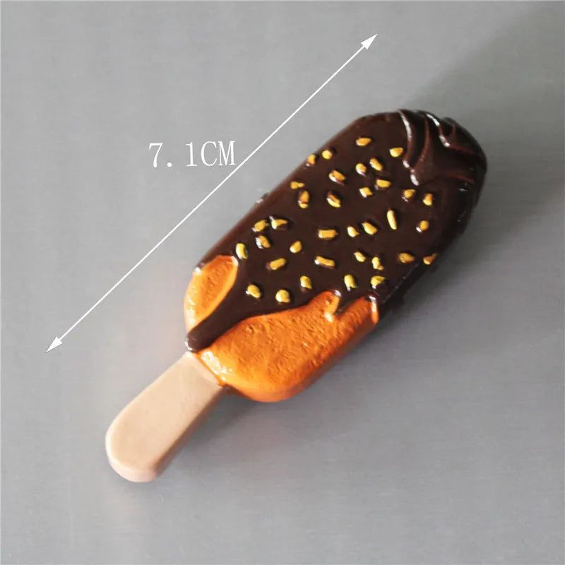 Buy 5 Get 1 3D Simulation Food Cute Cone Ice Cream Choc-ice Resin Refrigerator Magnet Sweetmeats Wholesale Production - Grand Goldman