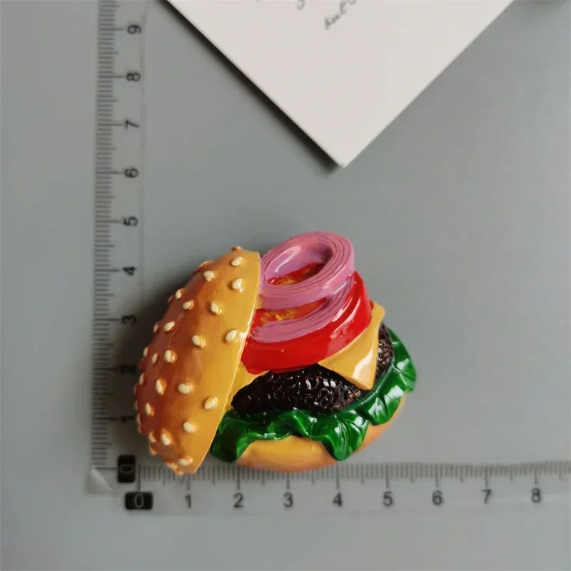 Buy 5 Get 1 Food Fridge Magnets Hot Dog French Fries Pizza refrigerator Paste Egg Bread Hamburger Corn Fridge Sticker home decor - Grand Goldman