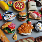 Buy 5 Get 1 Food Fridge Magnets Hot Dog French Fries Pizza refrigerator Paste Egg Bread Hamburger Corn Fridge Sticker home decor - Grand Goldman
