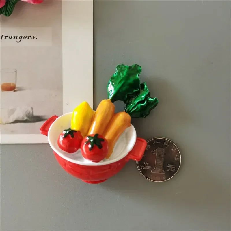 Buy 5 Get 1 Food Fridge Magnets Hot Dog French Fries Pizza refrigerator Paste Egg Bread Hamburger Corn Fridge Sticker home decor - Grand Goldman