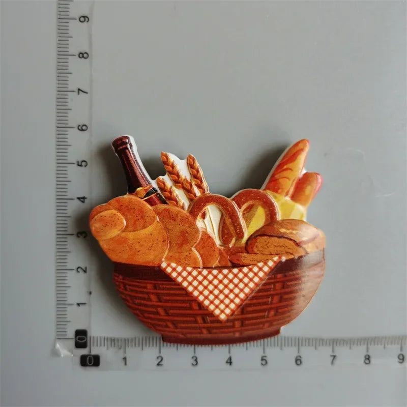 Buy 5 Get 1 Food Fridge Magnets Hot Dog French Fries Pizza refrigerator Paste Egg Bread Hamburger Corn Fridge Sticker home decor - Grand Goldman