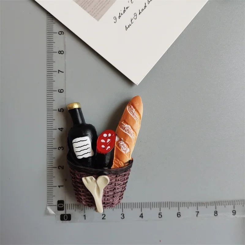 Buy 5 Get 1 Food Fridge Magnets Hot Dog French Fries Pizza refrigerator Paste Egg Bread Hamburger Corn Fridge Sticker home decor - Grand Goldman