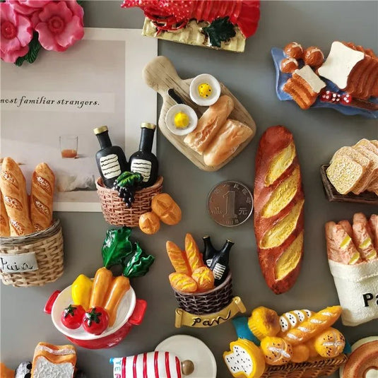 Buy 5 Get 1 Imitation Food Fridge Magnets Kitchen Decoration Simulation Milk Egg Bread Food Refrigerator Magnetic Stickers - Grand Goldman